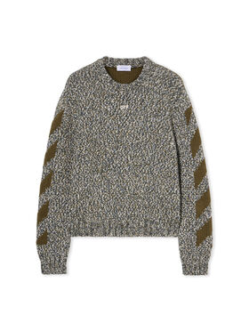 OFF WHITE Diagonal Arrow Mouliné Knit Crewneck Sweater BEECH MOULINÈ - BEECH OMHE20HF25KNI001