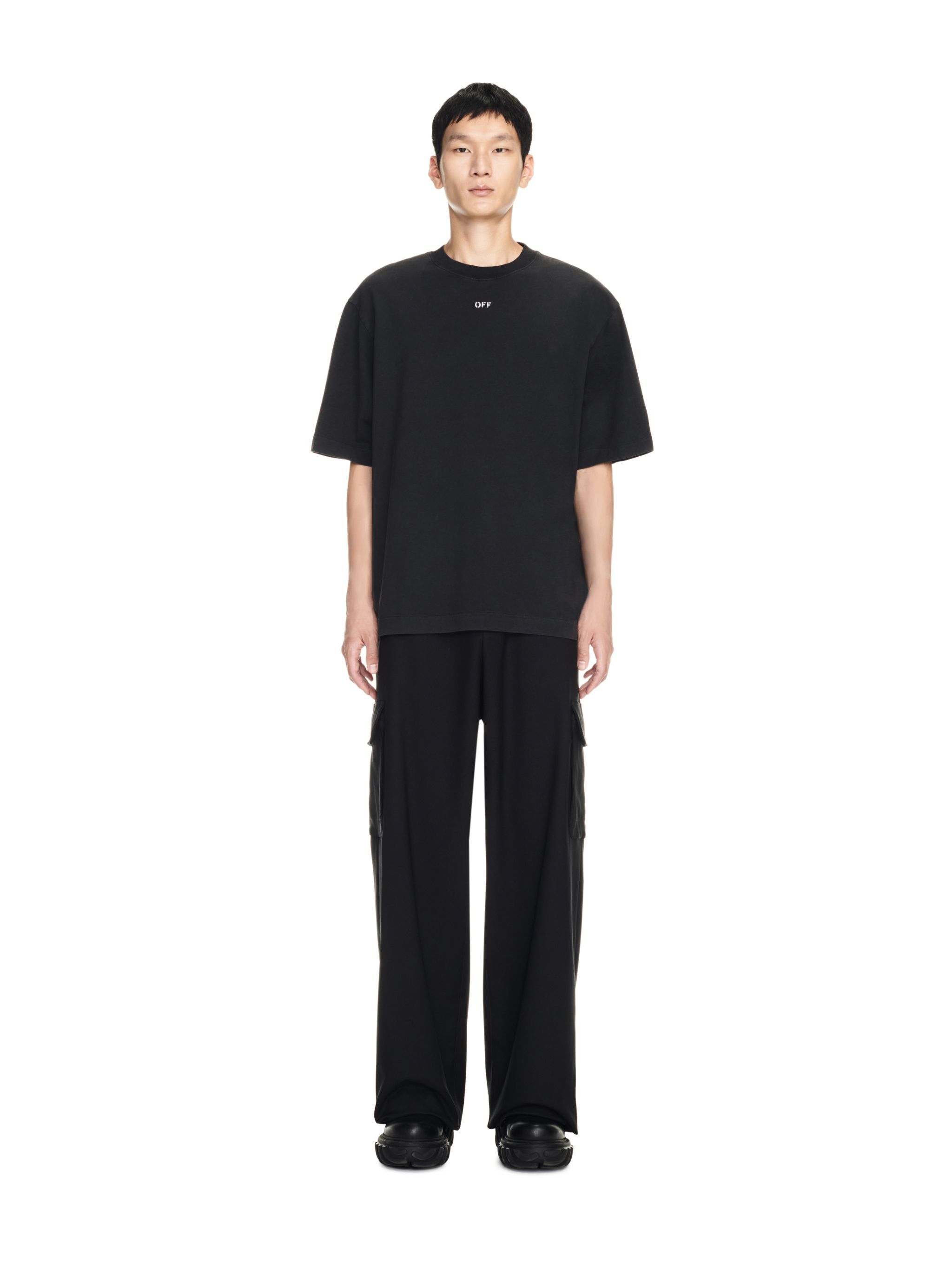 OFF WHITE BW S.MATTHEW SKATE S/S TEE BLACK OMAA120C99JER006