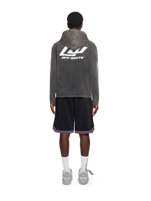 OFF WHITE Eagle 90S Hooded L/S Tee VINTAGE BLACK - WHITE OMAB09DW25JER003