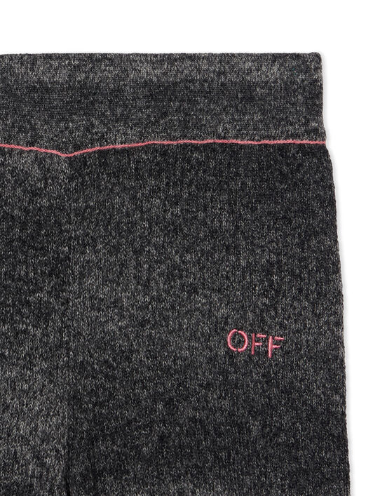 OFF WHITE Wide-Leg Clear Rib Logo Pants DARK GREY - FUCHSIA OGHG002F25KNI001