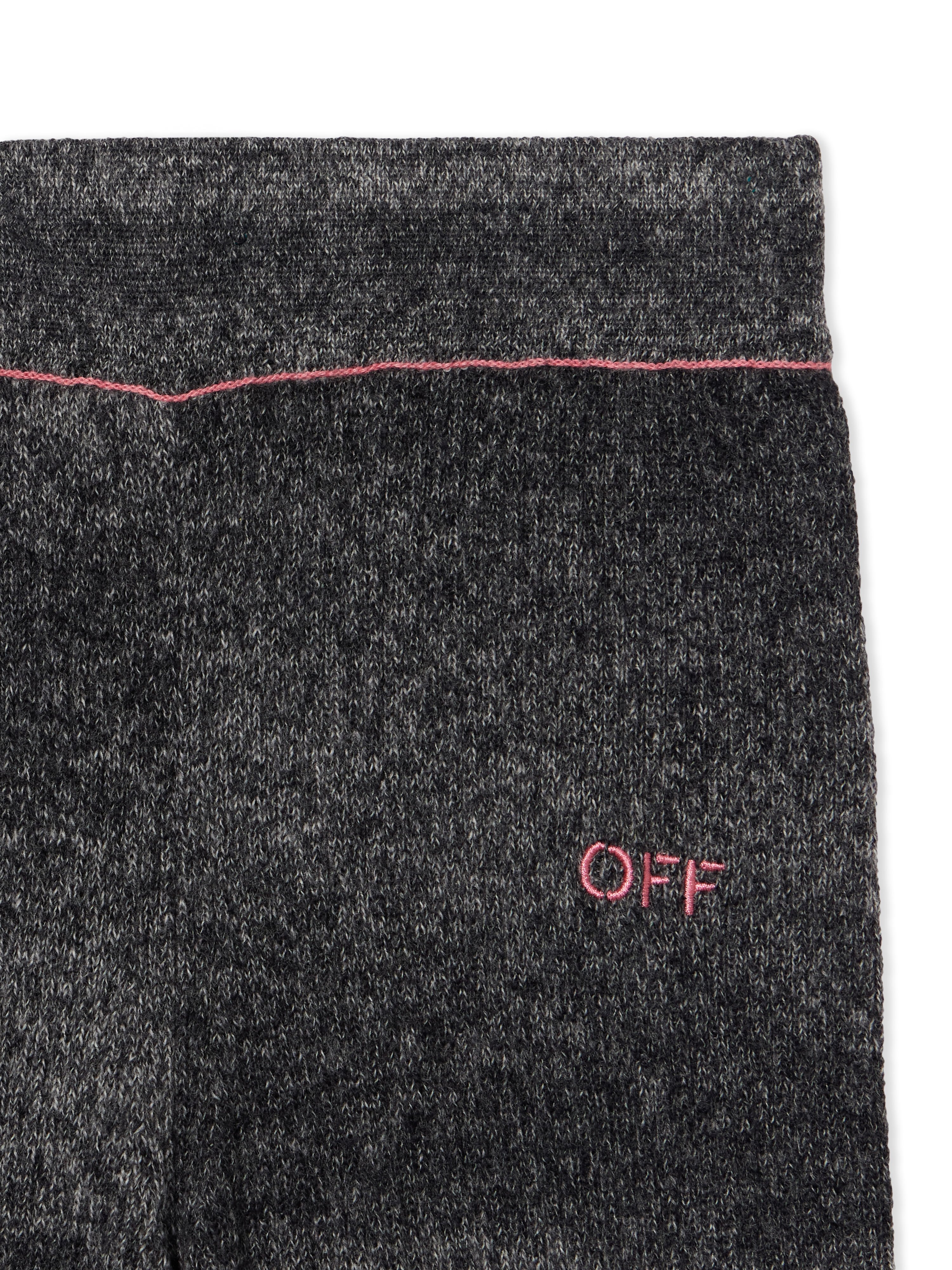 OFF WHITE Wide-Leg Clear Rib Logo Pants DARK GREY - FUCHSIA OGHG002F25KNI001