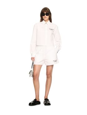 OFF WHITE White Poplin Shorts BLACK OWVH029S25JER001