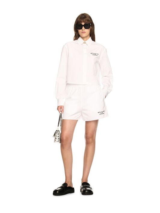 OFF WHITE White Poplin Shorts WHITE OWCB05DS25FAB001