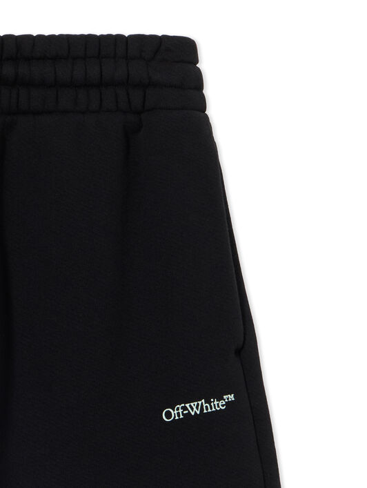 OFF WHITE Vibe Arrow Skate Sweatshorts BLACK - AQUA GLASS OMCI013S25FLE004