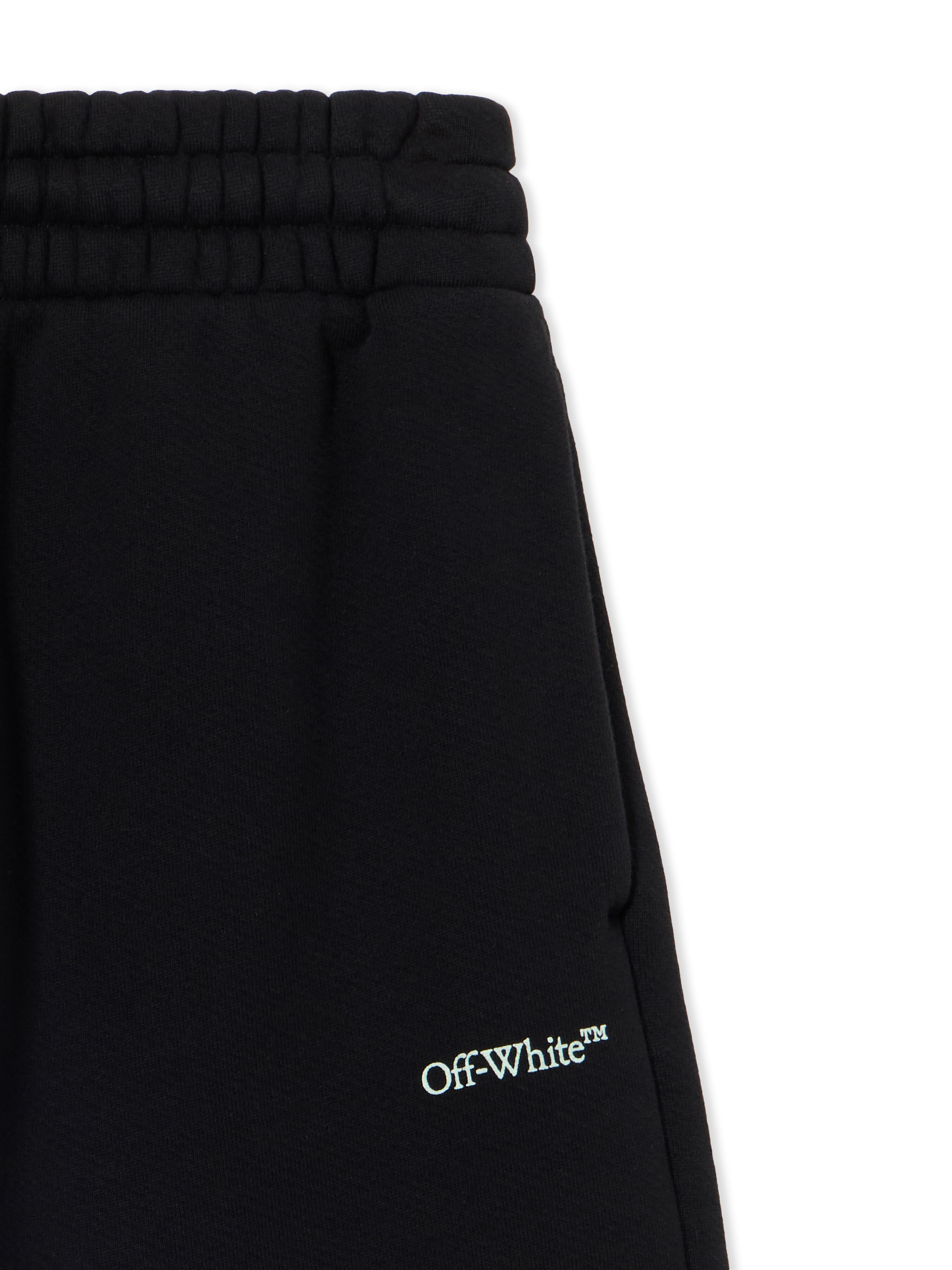 OFF WHITE Vibe Arrow Skate Sweatshorts BLACK - AQUA GLASS OMCI013S25FLE004