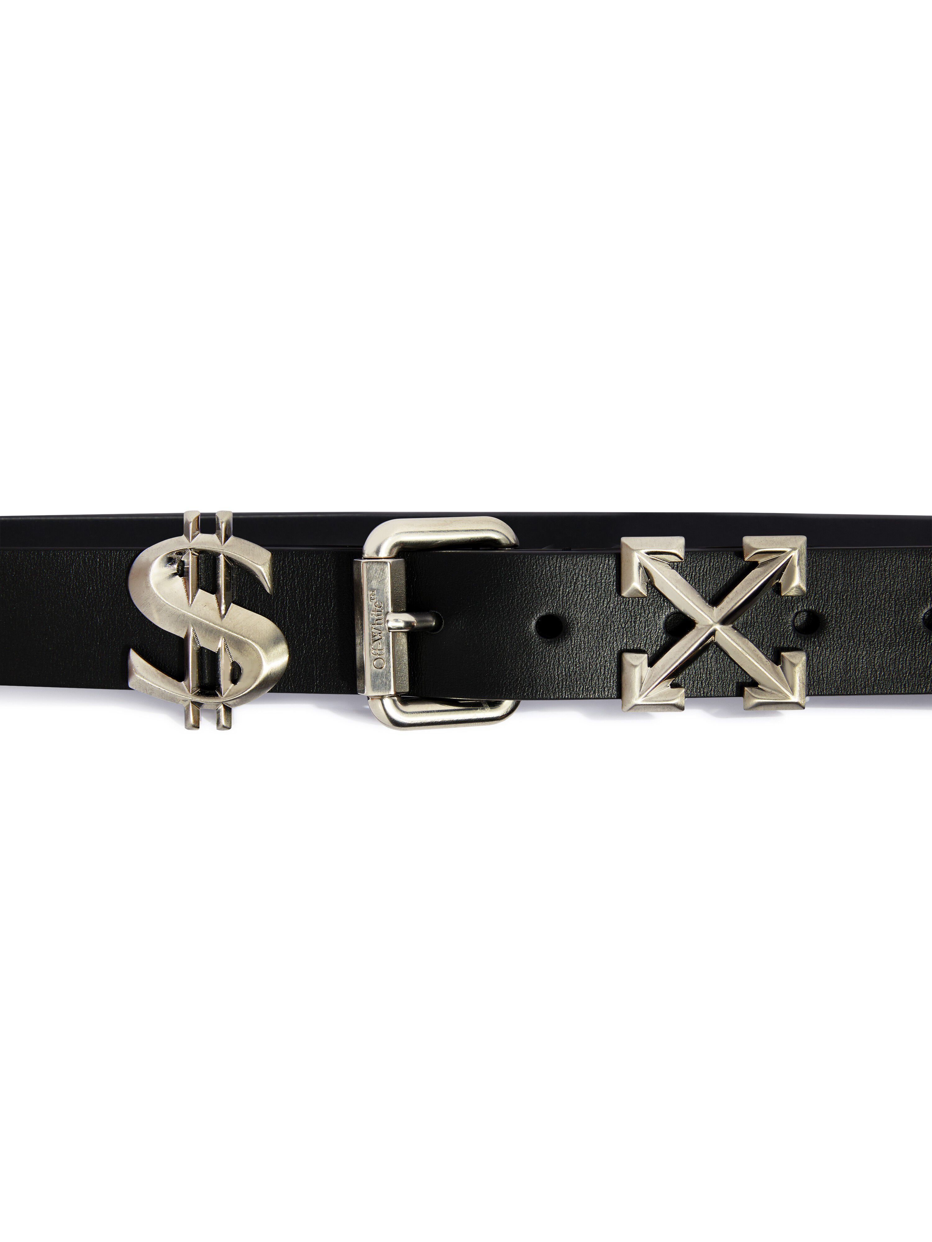 OFF WHITE Black/Silver $Ex Belt BLACK OMRB14CC99LEA001