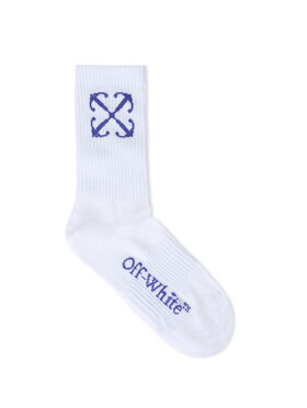 OFF WHITE Calzini Medi Con Motivo Arrow Bianco/Blu  OWRA039S25KNI001