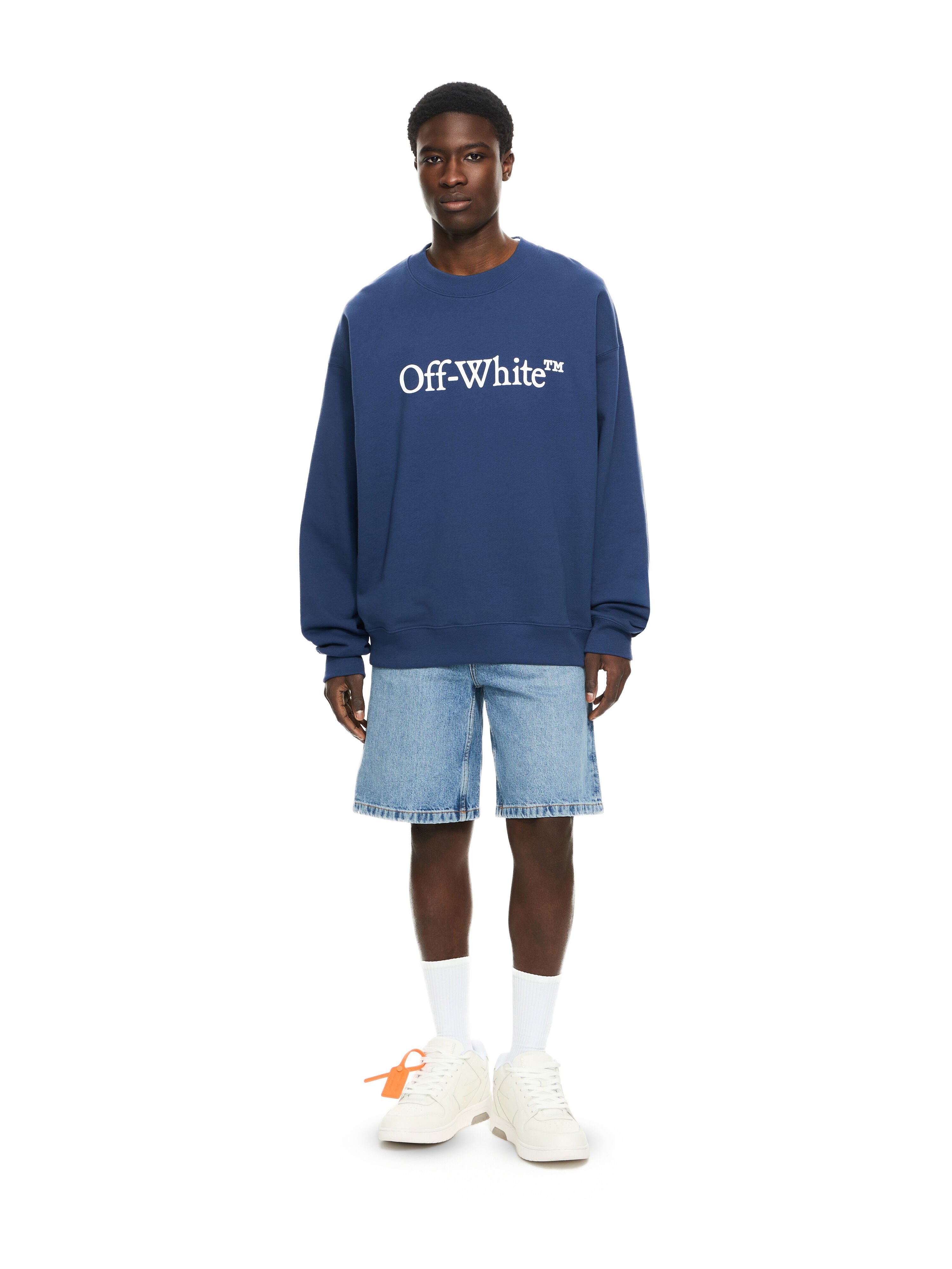 OFF WHITE Bookish Skate Sweatshirt DARK BLUE-WHITE 44MBA054G5F00E