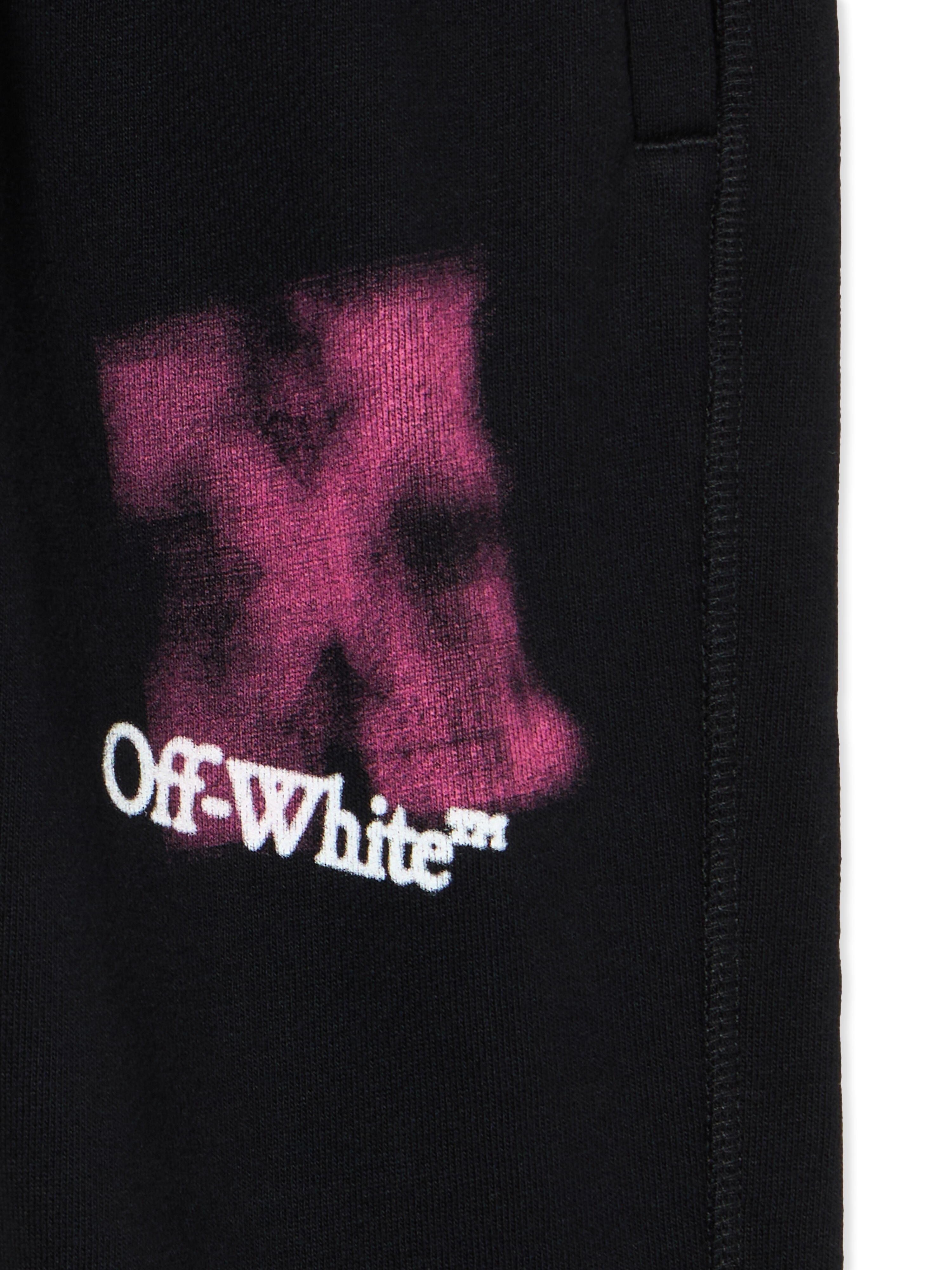 OFF WHITE Arrow Spray Sweatpants BLACK - FUCHSIA OGCH001F25FLE001