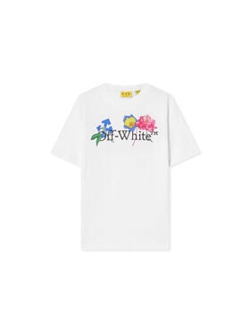 OFF WHITE Big Bookish Flower T-Shirt WHITE 44GAA001F26J006