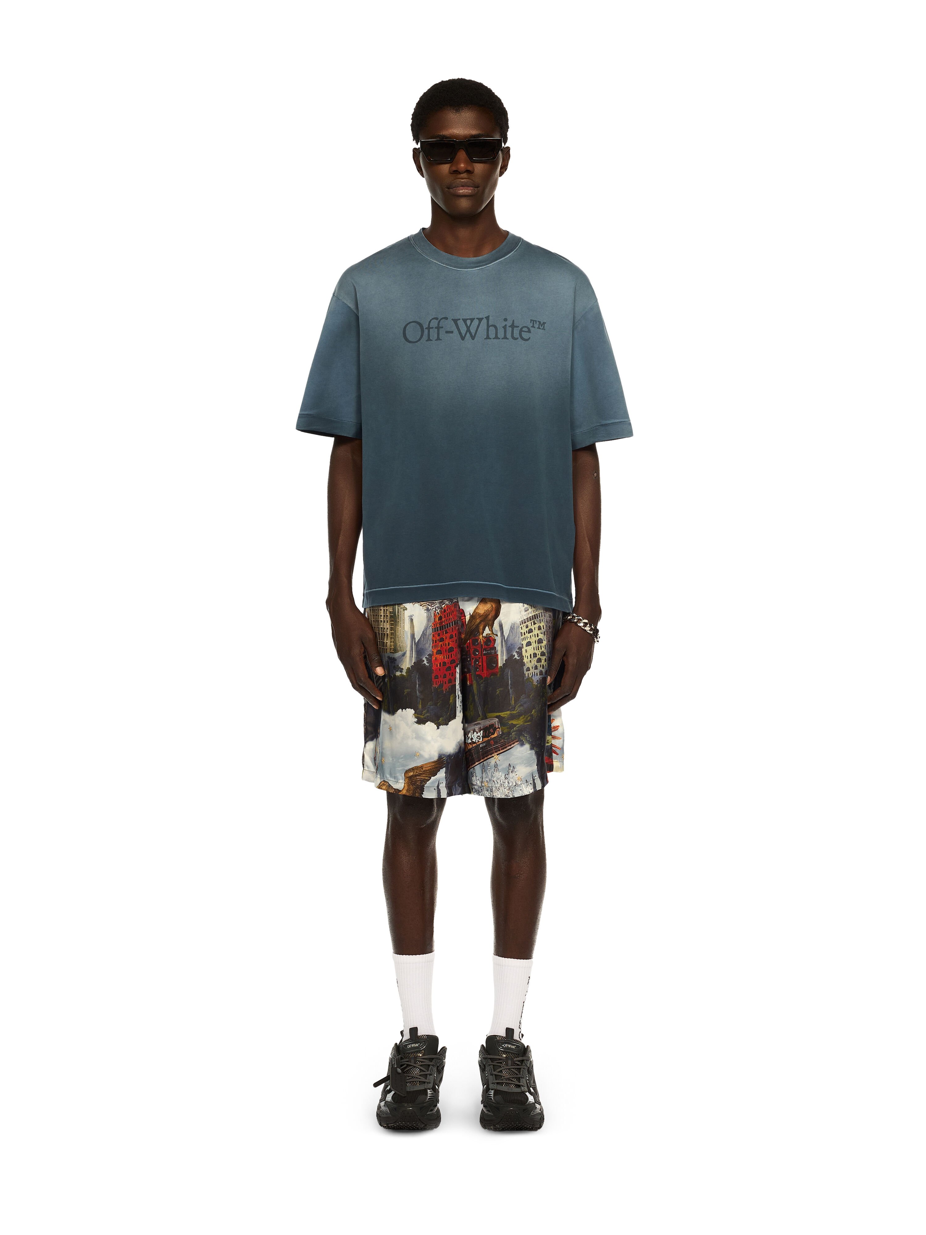 OFF WHITE Laundry Skate T-Shirt VINTAGE DARK SAPPHIRE - VINTAGE DARK SAP OMAA120F25JER00P