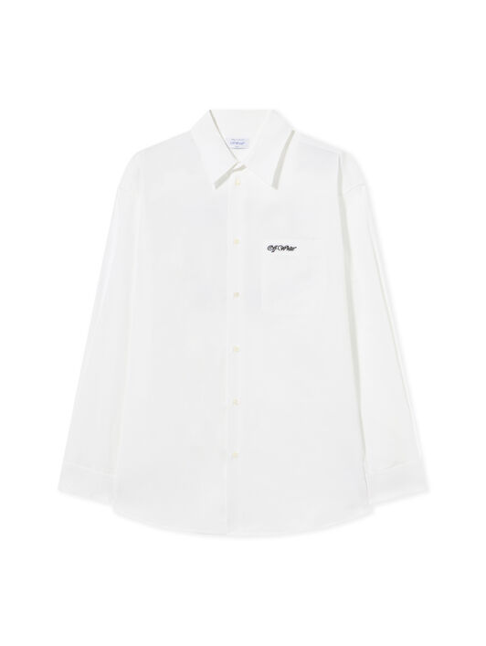 OFF WHITE College Popl Oversize Shirt WHITE - BLACK OMGE004F24FAB001