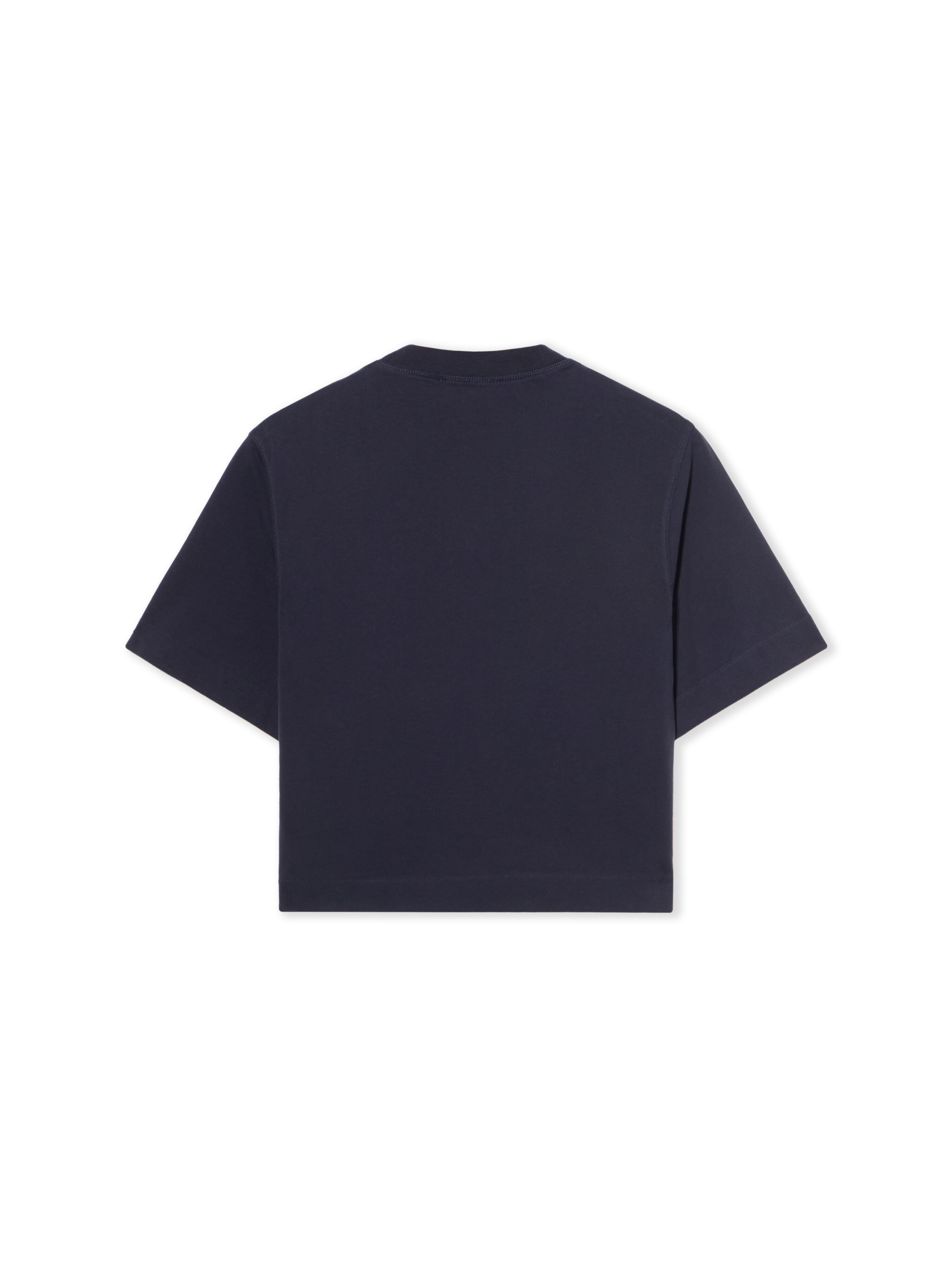 OFF WHITE Embroidered Script Logo Crop Logo Tee DARK SAPPHIRE-DOUBLE CREAM OWAA090F25JER003