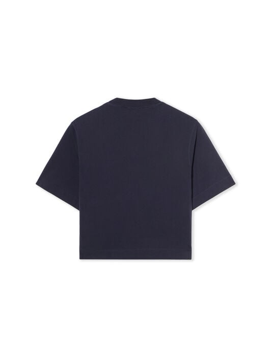 Embroidered Script Logo Crop Logo Tee OFF WHITE Embroidered Script Logo Crop Logo Tee DARK SAPPHIRE-DOUBLE CREAM OWAA090F25JER003