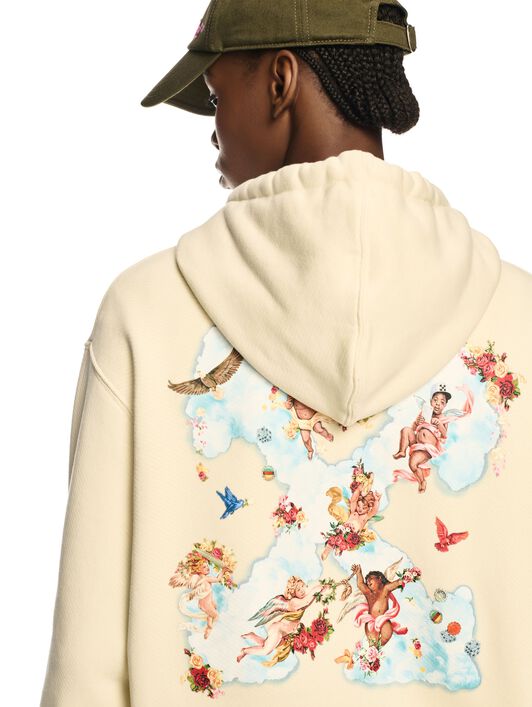 OFF WHITE White Rose Valley Hoodie NEUTRALS OWBB058S25FLE003