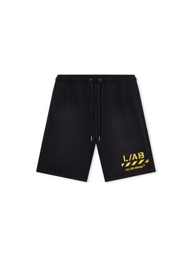 LAB L/AB Diagonal Washed Sweatshorts BLACK 44LABF26B059