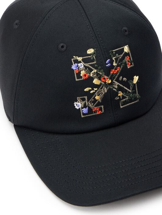 OFF WHITE Arrow Floral Baseball Cap BLACK - MULTICOLOR OWLA018F25FAB008