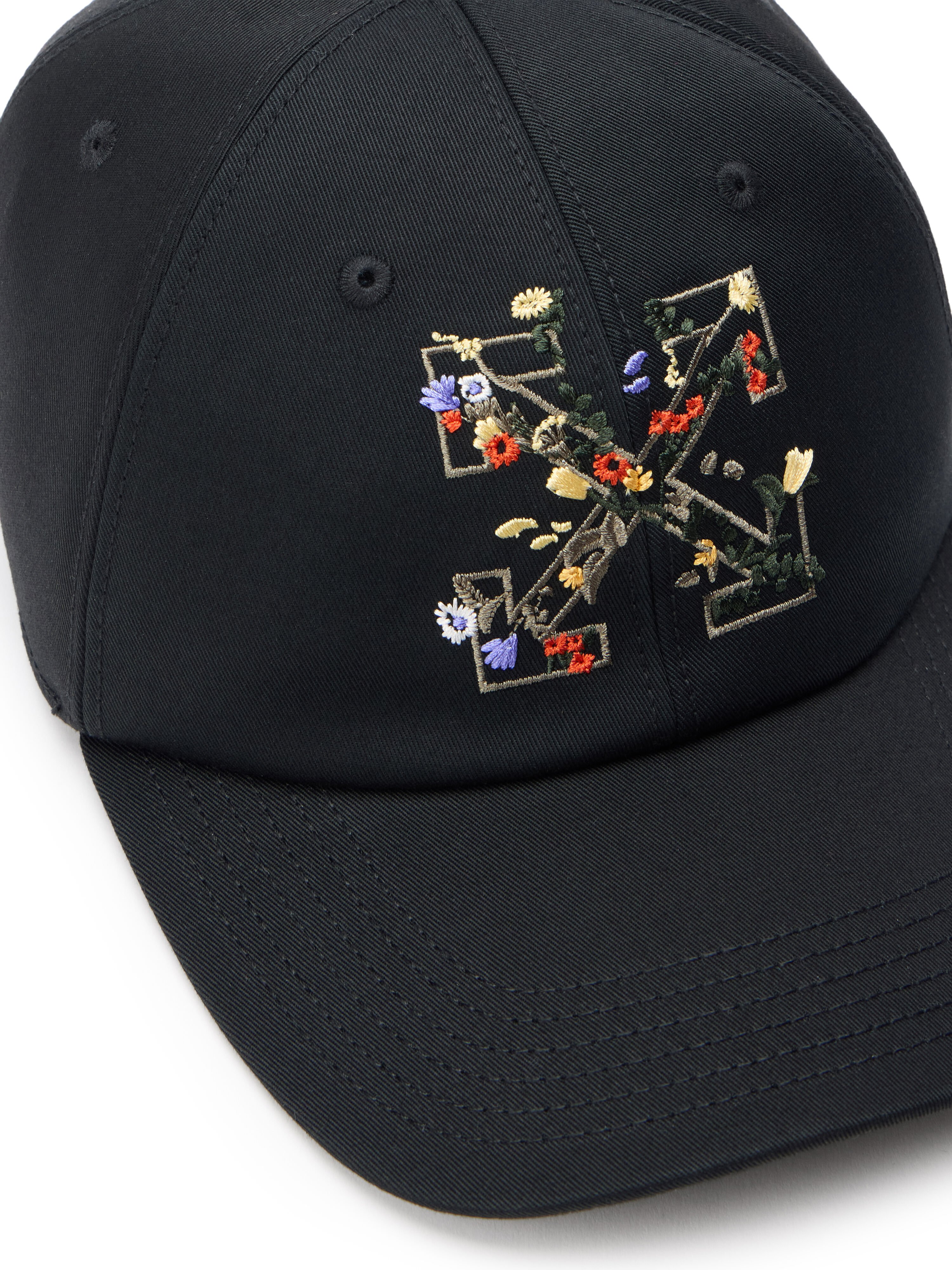 OFF WHITE Arrow Floral Baseball Cap BLACK - MULTICOLOR OWLA018F25FAB008