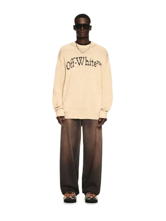 OFF WHITE Big Bookish Chunky Knit Crewn Creme Brul NEUTRALS OMHE167S25KNI001