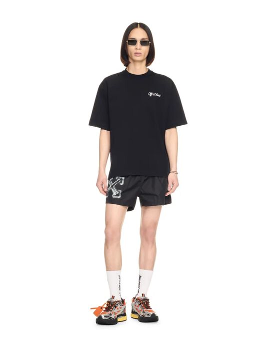 OFF WHITE Schwarzes Script T-Shirt SCHWARZ OMAA120C99JER00D