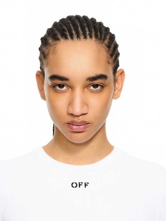 Off Stamp Ribbed Long-Sleeved Crewneck OFF WHITE Off Stamp Ribbed Long-Sleeved Crewneck White-Black 2AD136S26JER001