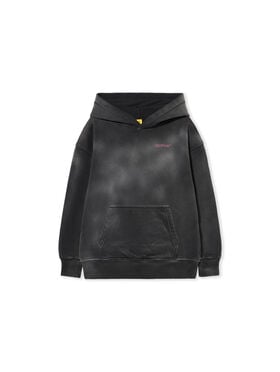 OFF WHITE Bookish Acid Logo Hoodie DARK GREY - FUCHSIA OGBB002F25FLE005