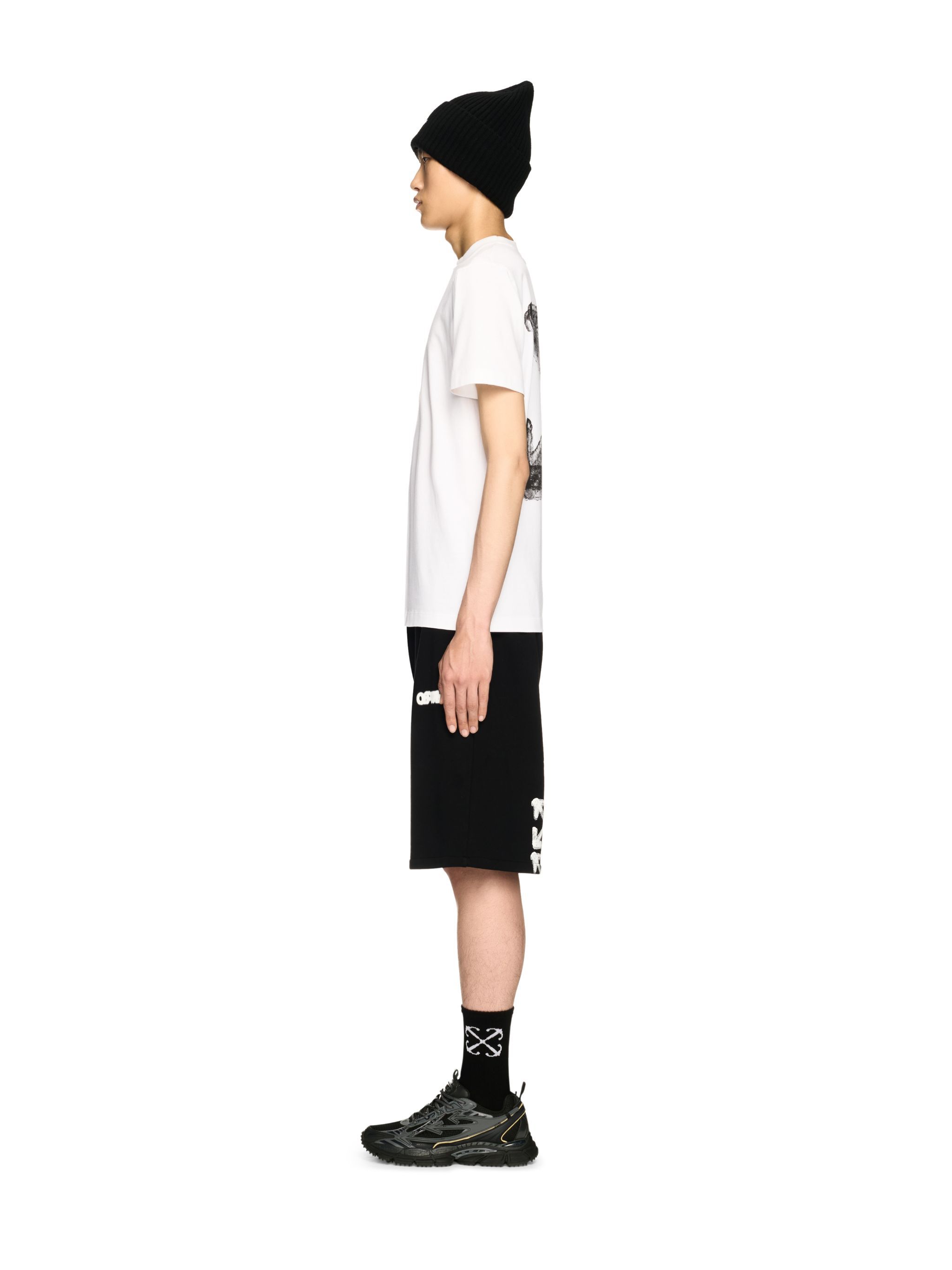 OFF WHITE Weißes T-Shirt Mit Gesprühtem Pfeil-Motiv WEISS OMAA027S25JER00B