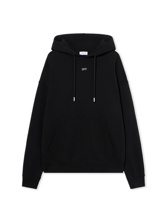 OFF WHITE Thinkman Arrow Skate Hoodie BLACK - WHITE OMBB085F25FLE00C