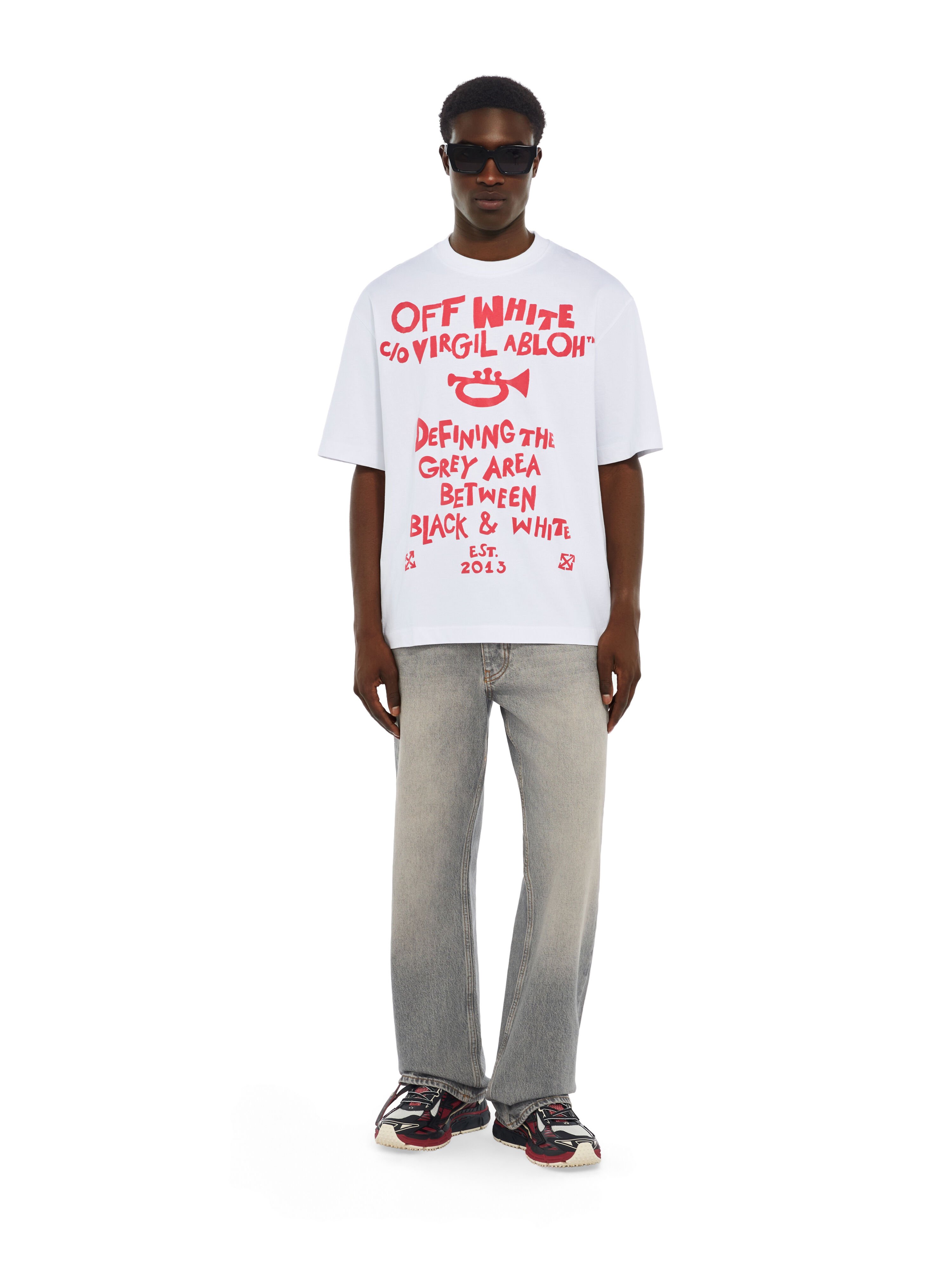 Miles Davis Trumpet Skate T-Shirt OFF WHITE Miles Davis Trumpet Skate T-Shirt WHITE 44MAA120W26J001