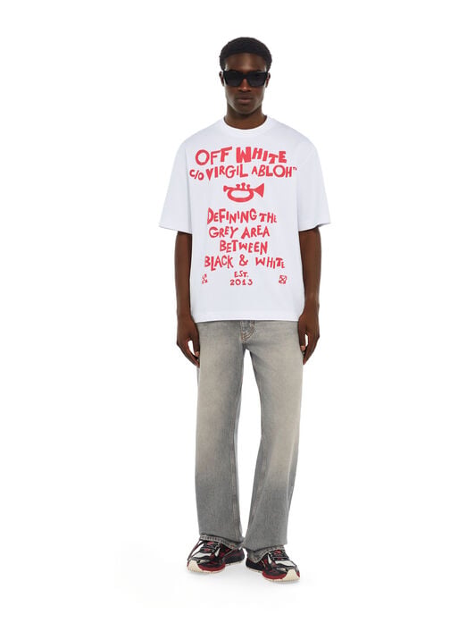 Miles Davis Trumpet Skate T-Shirt OFF WHITE Miles Davis Trumpet Skate T-Shirt WHITE 44MAA120W26J001