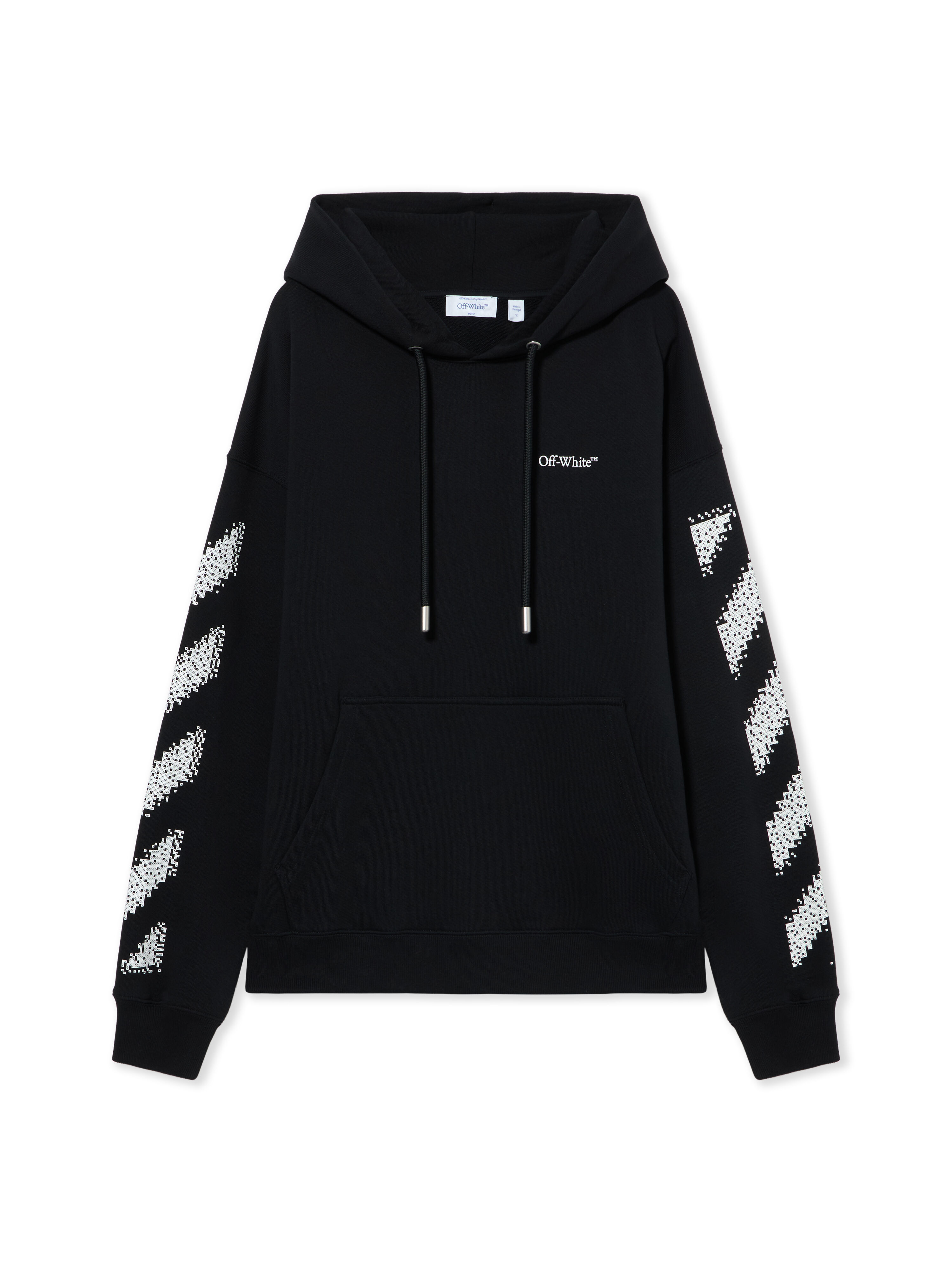 Pixel Diagonal Skate Hoodie in BLACK-WHITE for Men | Off-White™