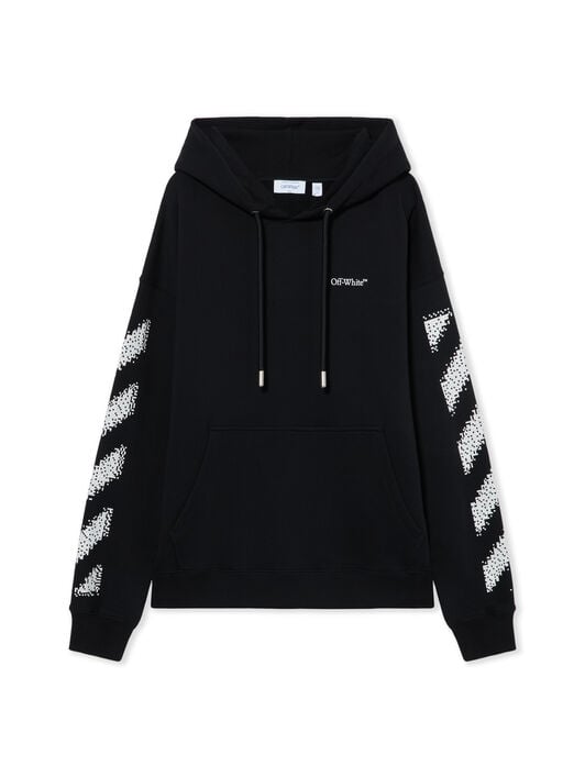 OFF WHITE Pixel Diagonal Skate Hoodie BLACK-WHITE 44MBB085G5F004