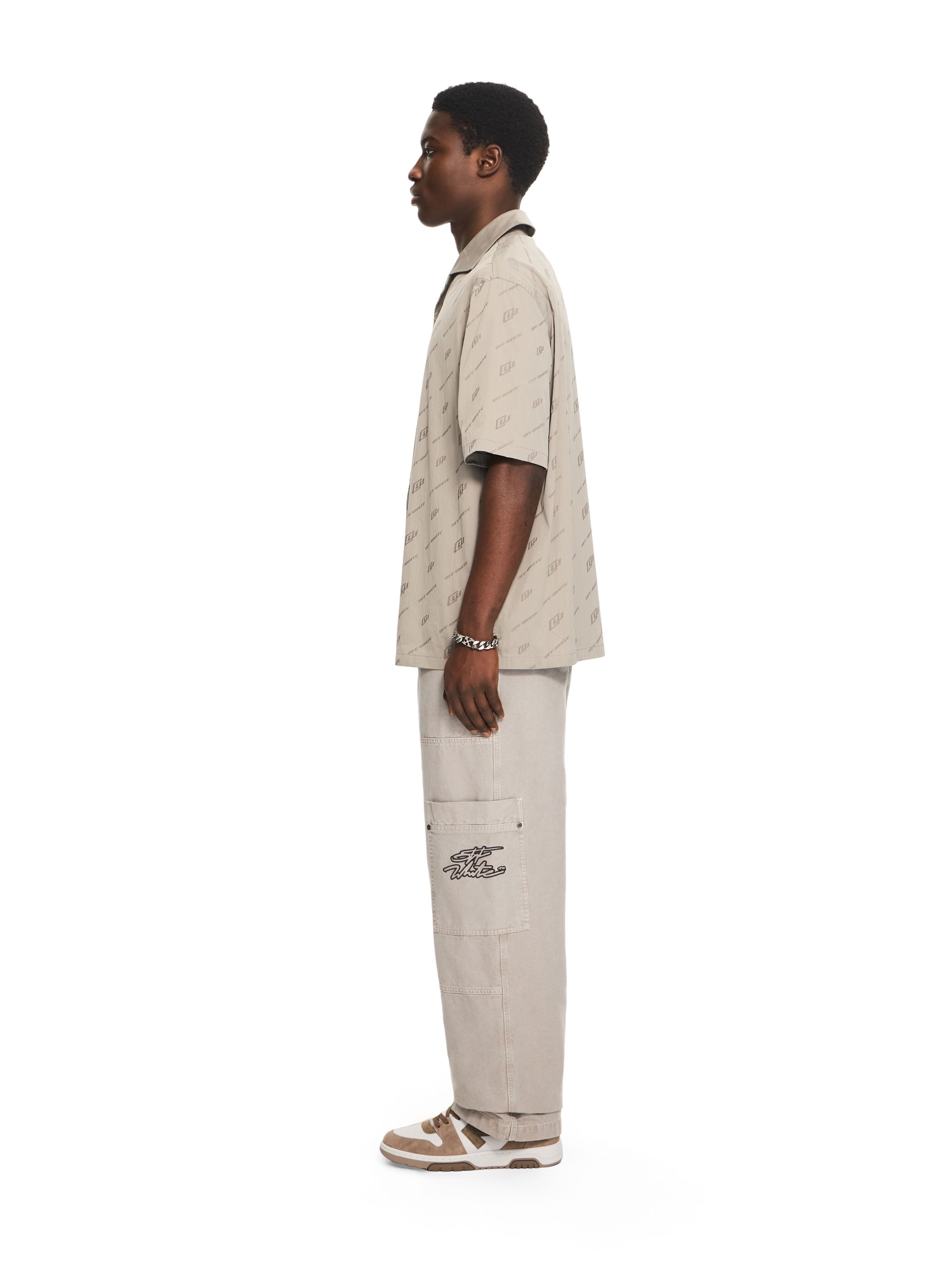 OFF WHITE OWR Jacquard Bowling Shirt STONE 44XGG01FS26F008