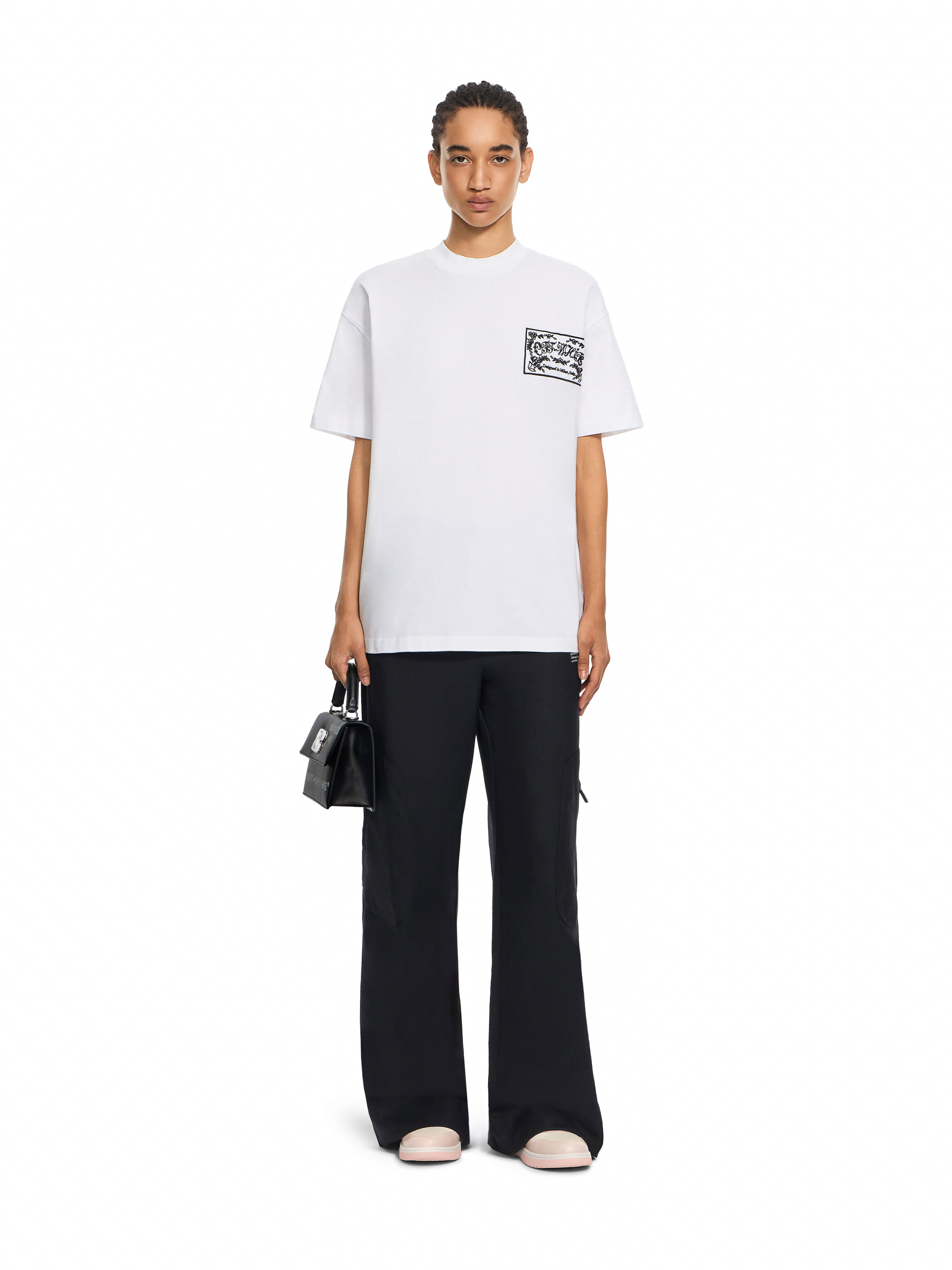 Embroidered Paisley Logo T-Shirt OFF WHITE Embroidered Paisley Logo T-Shirt White-White 2FA00556T