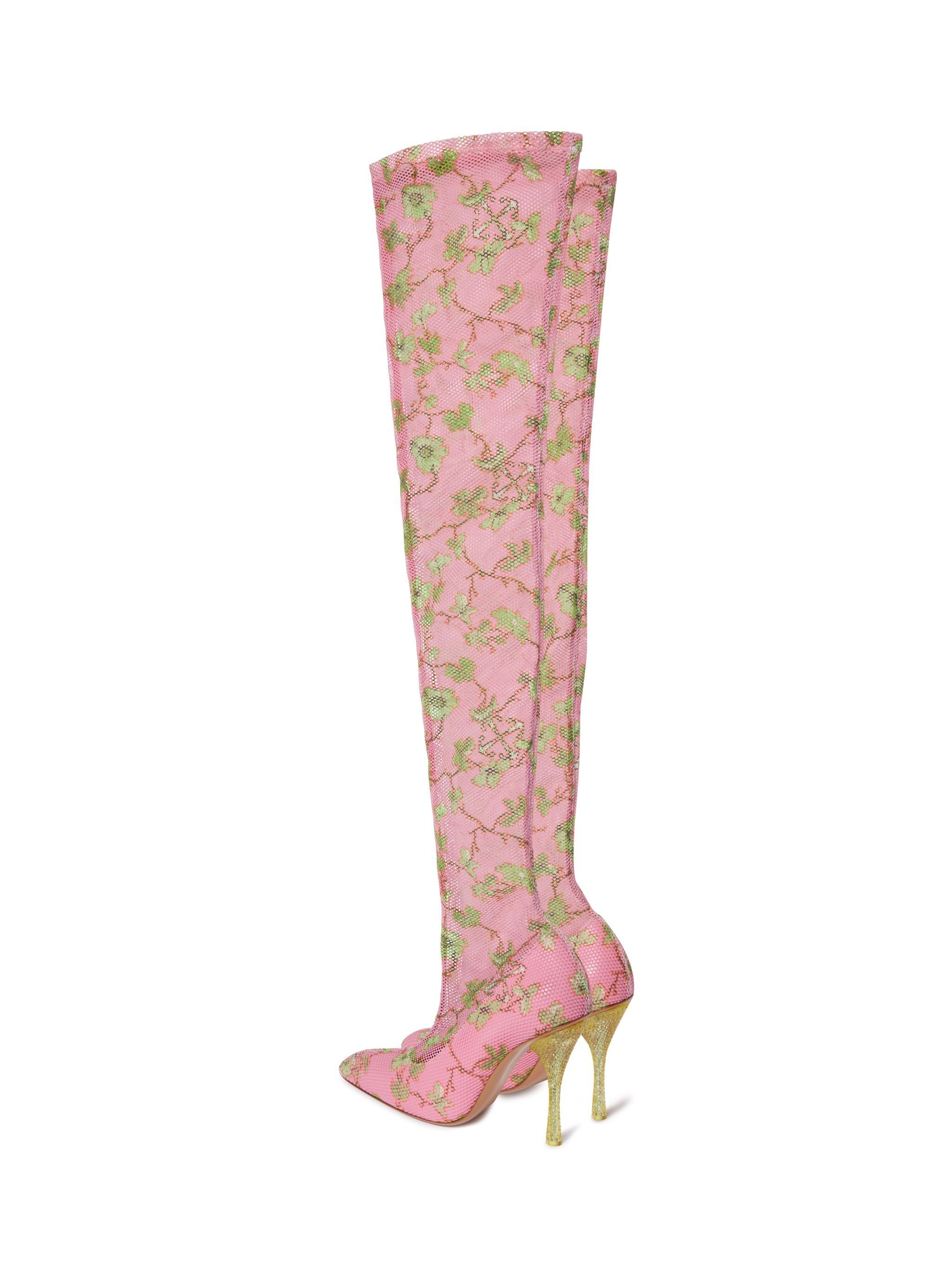 OFF WHITE Crystal Printed Mesh Cuissard PINK OWIE043F24MAT003