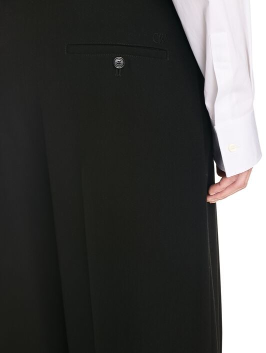 OFF WHITE OW EMB WOOL DARTED PANT BLACK OMCA24BF24FAB002
