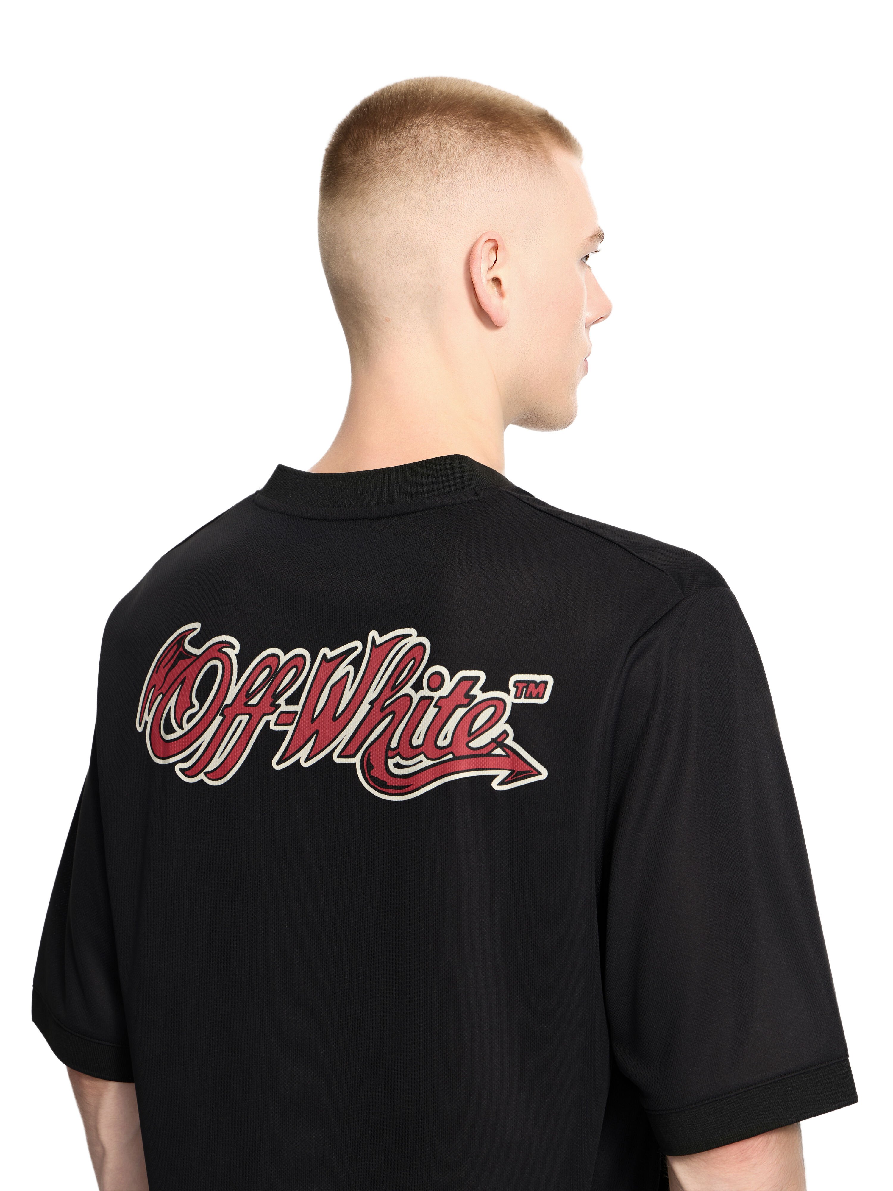 OFF WHITE Off-White™ c/o AC Milan Tech T-Shirt BLACK RED 44MAA16QG25F001