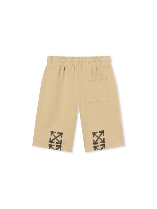 OFF WHITE Spray Arrow Skate Sweatshorts CREME BRULÉE - BLACK OMCI013S25FLE003