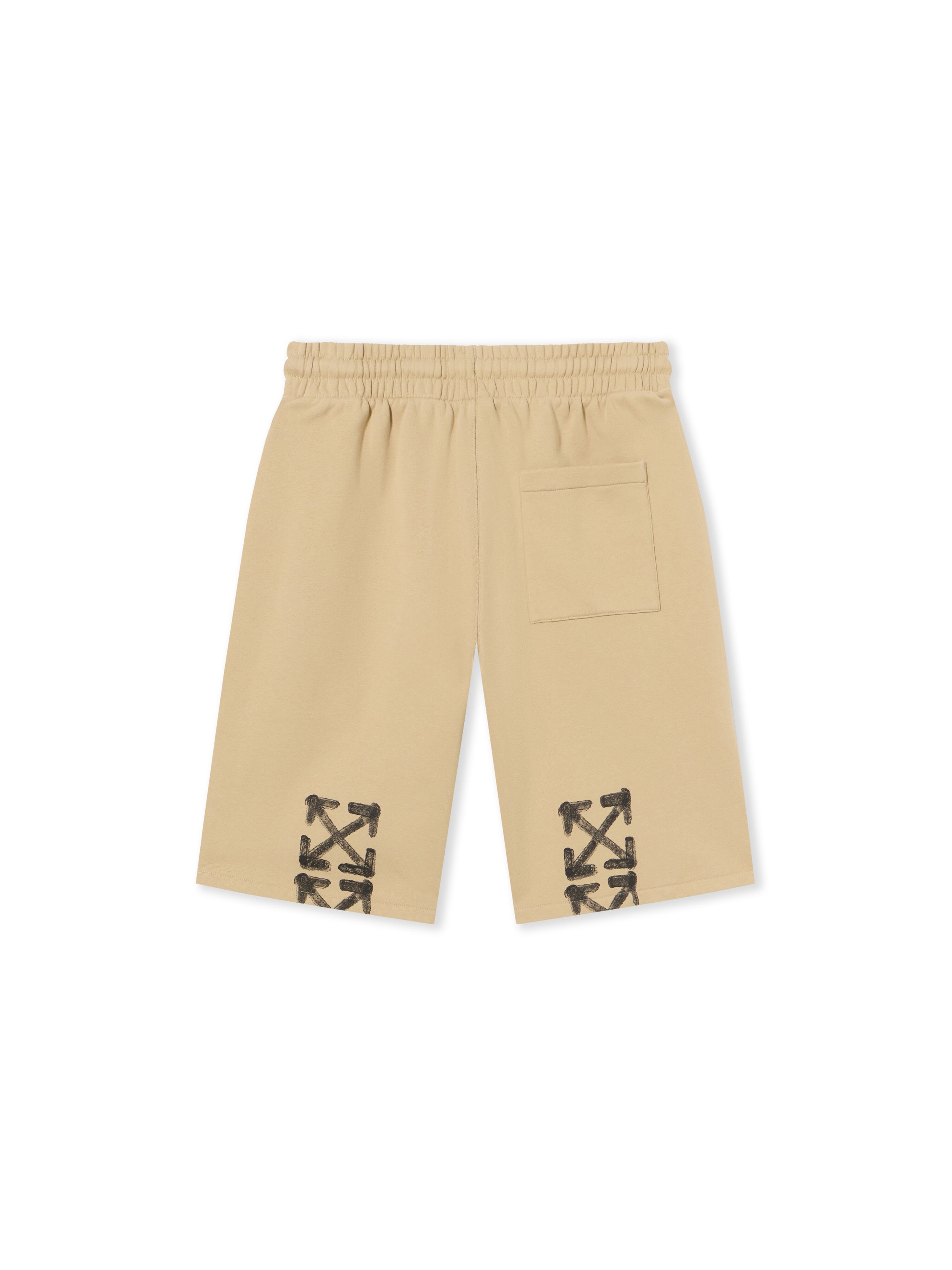 OFF WHITE Spray Arrow Skate Sweatshorts CREME BRULÉE - BLACK OMCI013S25FLE003