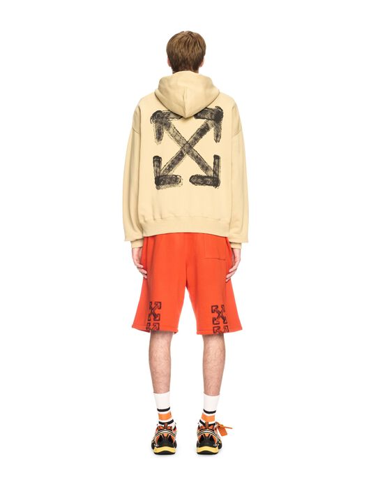OFF WHITE Felpa Beige Con Cappuccio E Motivo Spray Arrow NEUTRO OMBB085S25FLE00I