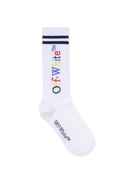 OFF WHITE Bookish Long Socks WHITE - MULTICOLOR OBRA003F25KNI001