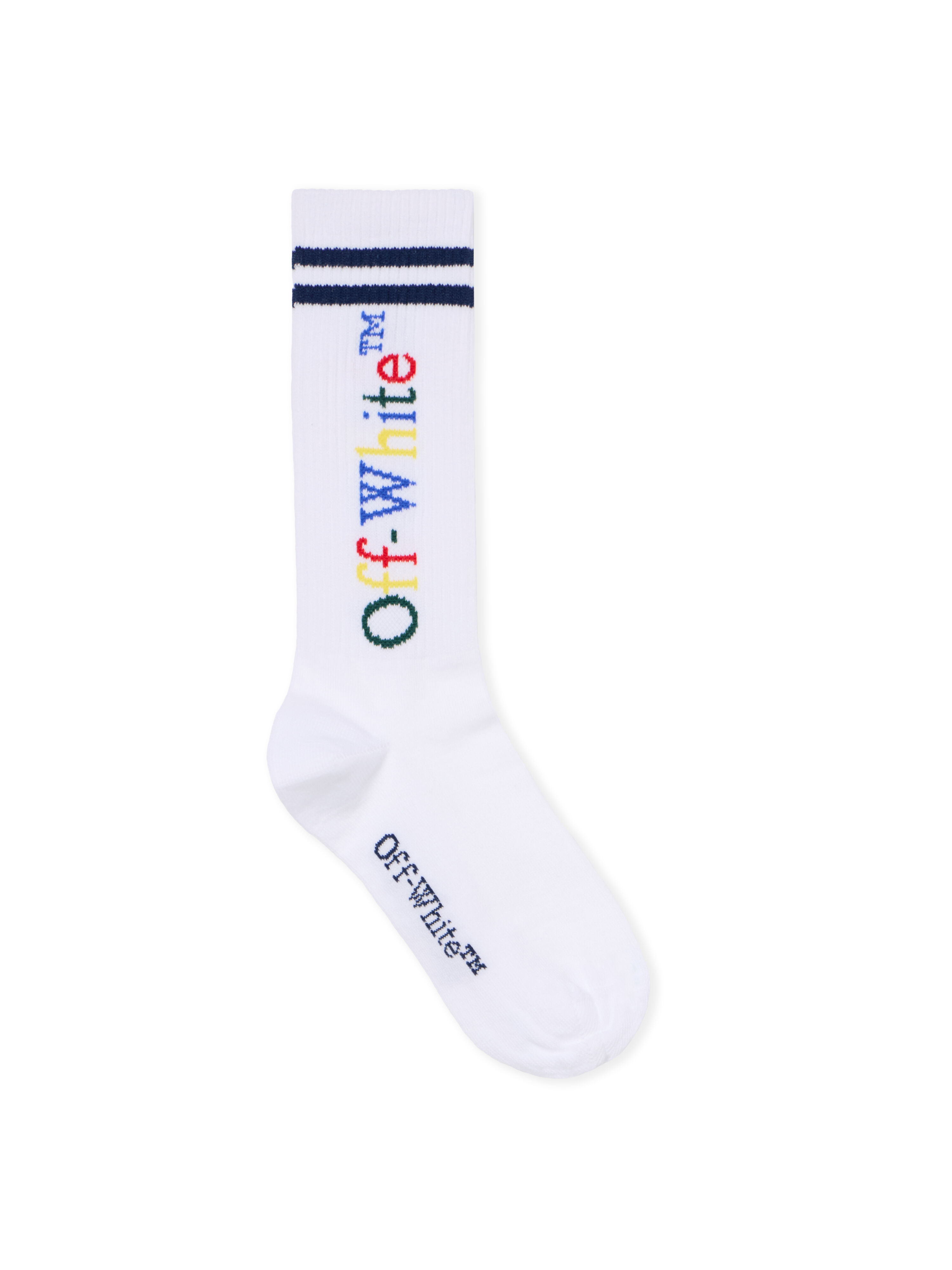 OFF WHITE Bookish Long Socks WHITE - MULTICOLOR OBRA003F25KNI001