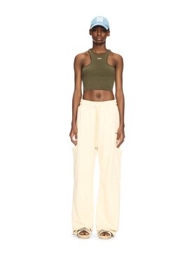 OFF WHITE Grünes Geripptes Rowing Top GRUEN OWAD086S25JER002