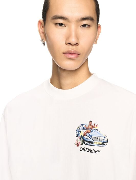 Weißes T-Shirt mit Fresken-Pfeil-Motiv OFF WHITE Weißes T-Shirt mit Fresken-Pfeil-Motiv WEISS OMAA120S25JER003