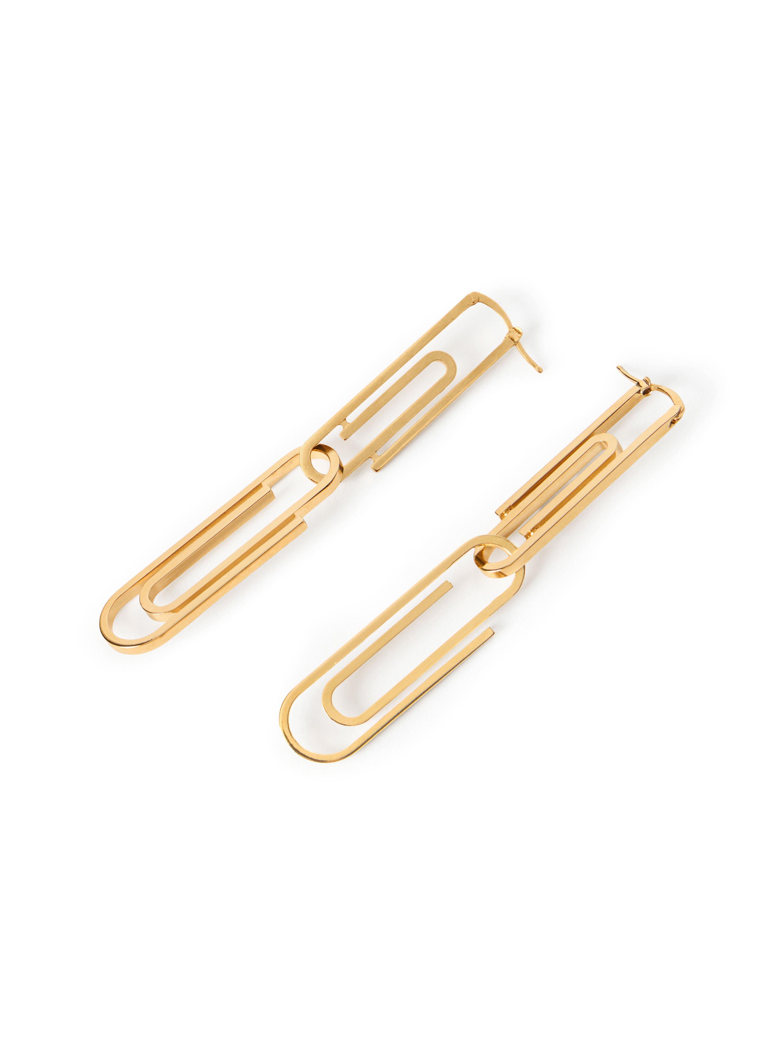 OFF WHITE Paperclip Earrings GOLD OWOD2ABS26MET001
