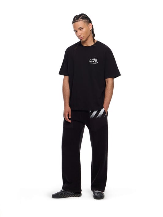 LAB L/AB Diagonal Oversized T-Shirt BLACK 44LABF26T054