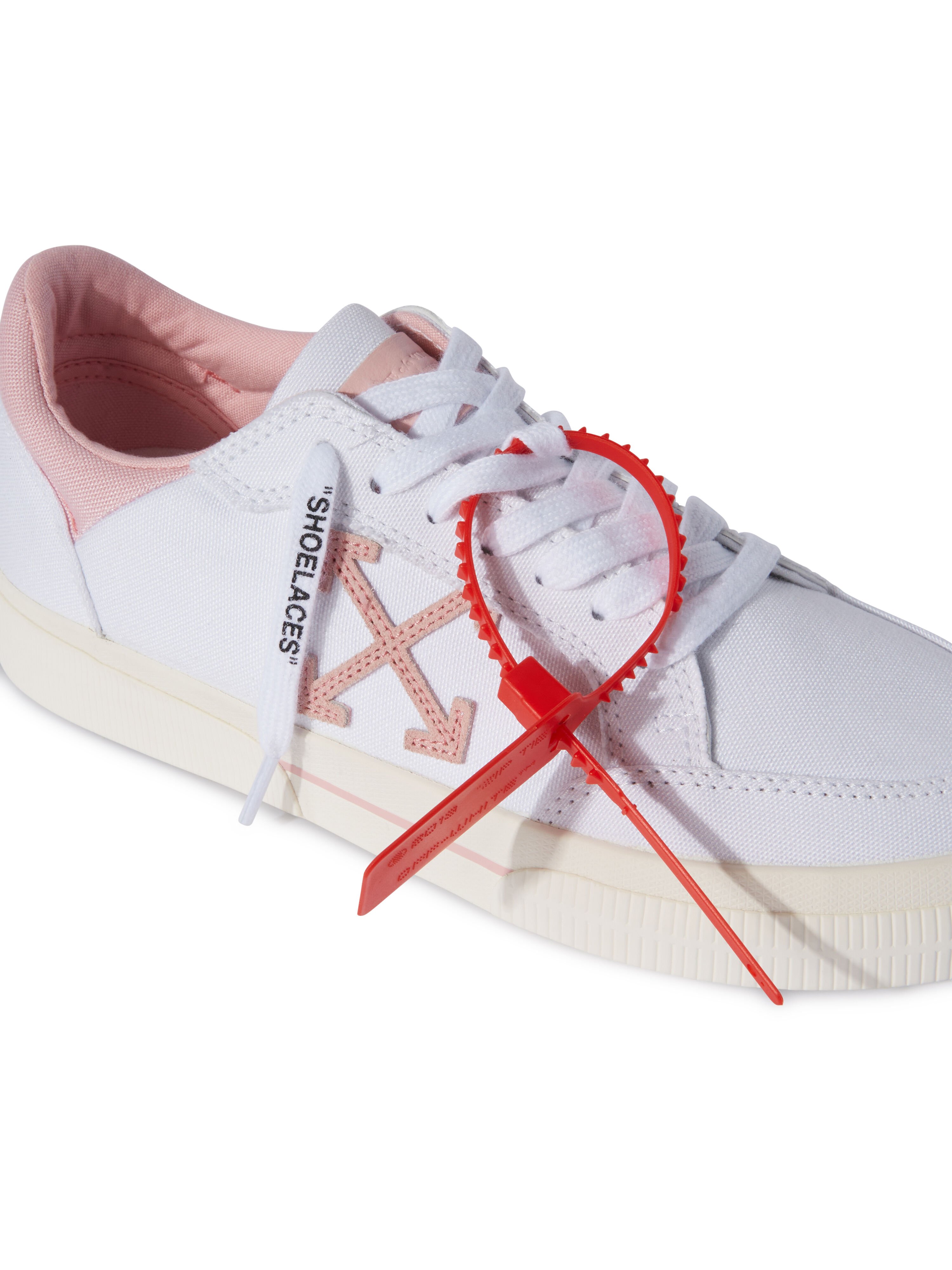 OFF WHITE Sneakers Basse Vulcanized In Tela Bianco/Rosa  OWIA288S25FAB001