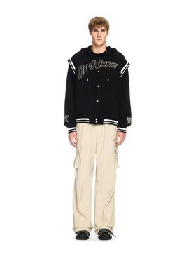OFF WHITE Schwarze Fleece 00 Collegejacke SCHWARZ OMEK003S25JER002