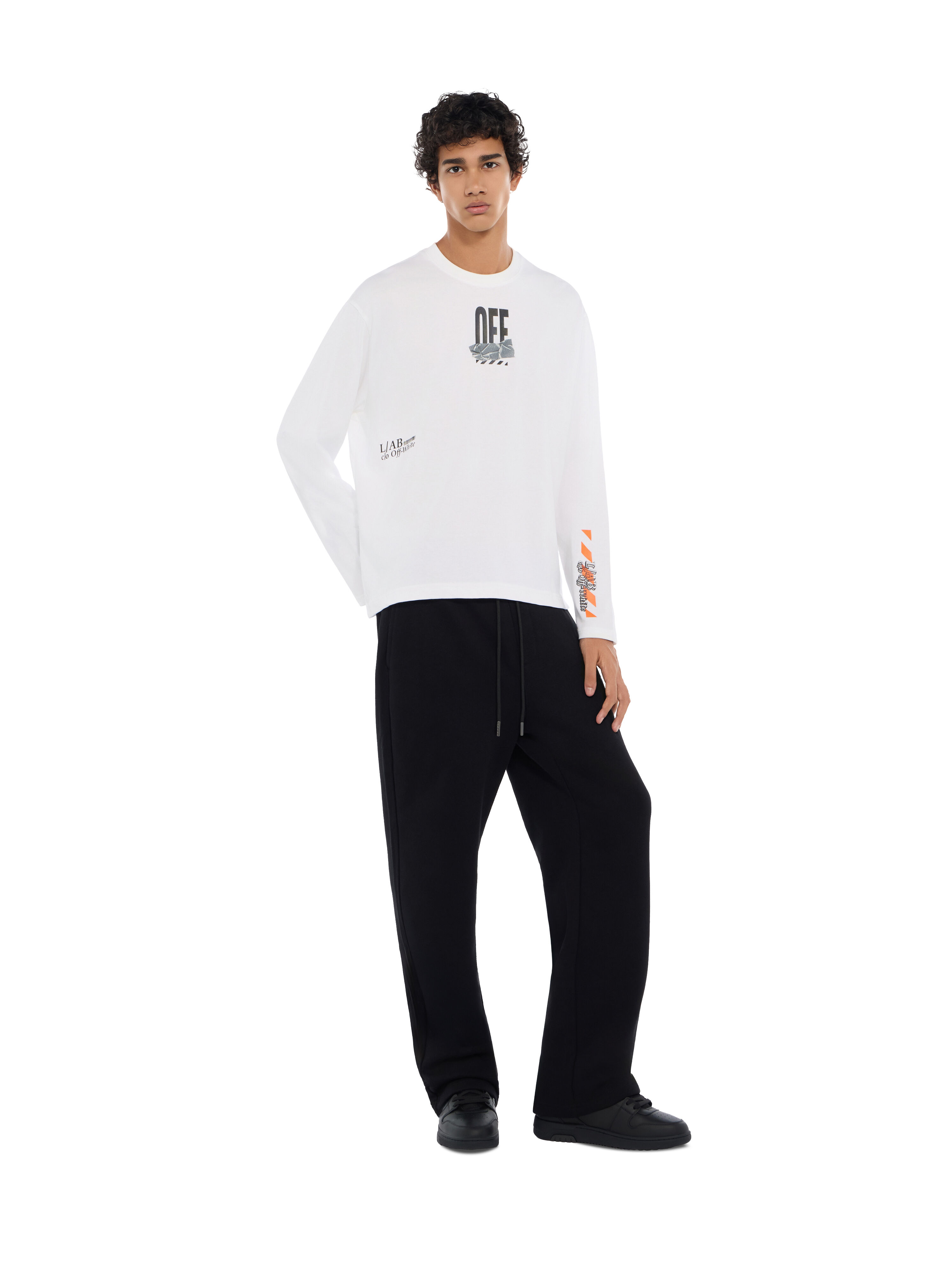 LAB L/AB Off Active Tape Long-Sleeved T-Shirt WHITE 44LABF26T081