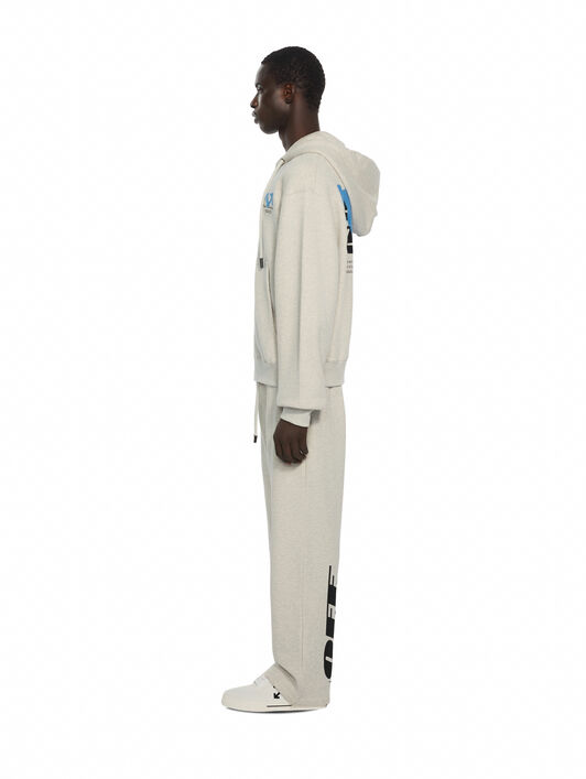 OFF WHITE Half Arrow Regular Zip Hoodie GREY MELANGE 44MBE02EF26F002